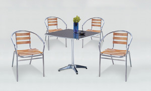 鋁製休閒方桌椅827-5