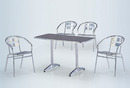 鋁製休閒長桌椅828-4